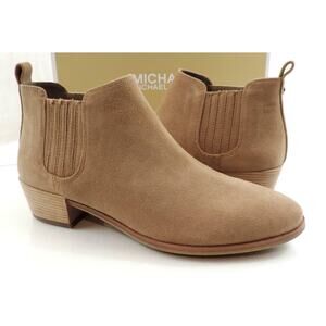Michael Kors Shaw Flat Bootie Ankle Boots Suede Dark Khaki